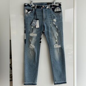 Dolce & Gabbana Blue Distressed Slim Jeans